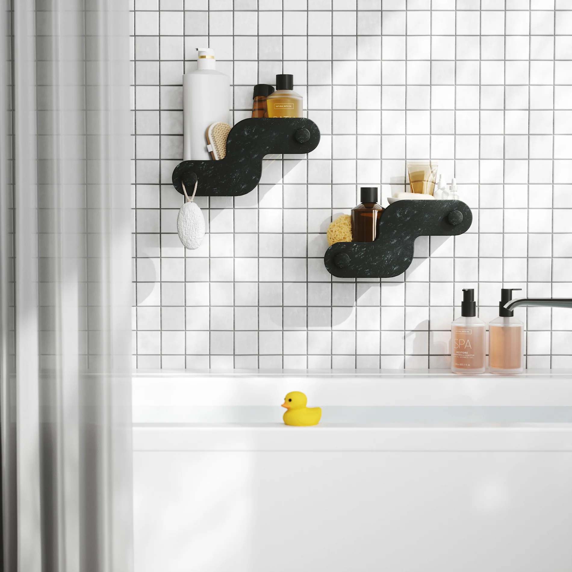 UMBRA Nami Adhesive Shower Bins — Glass - Image 13