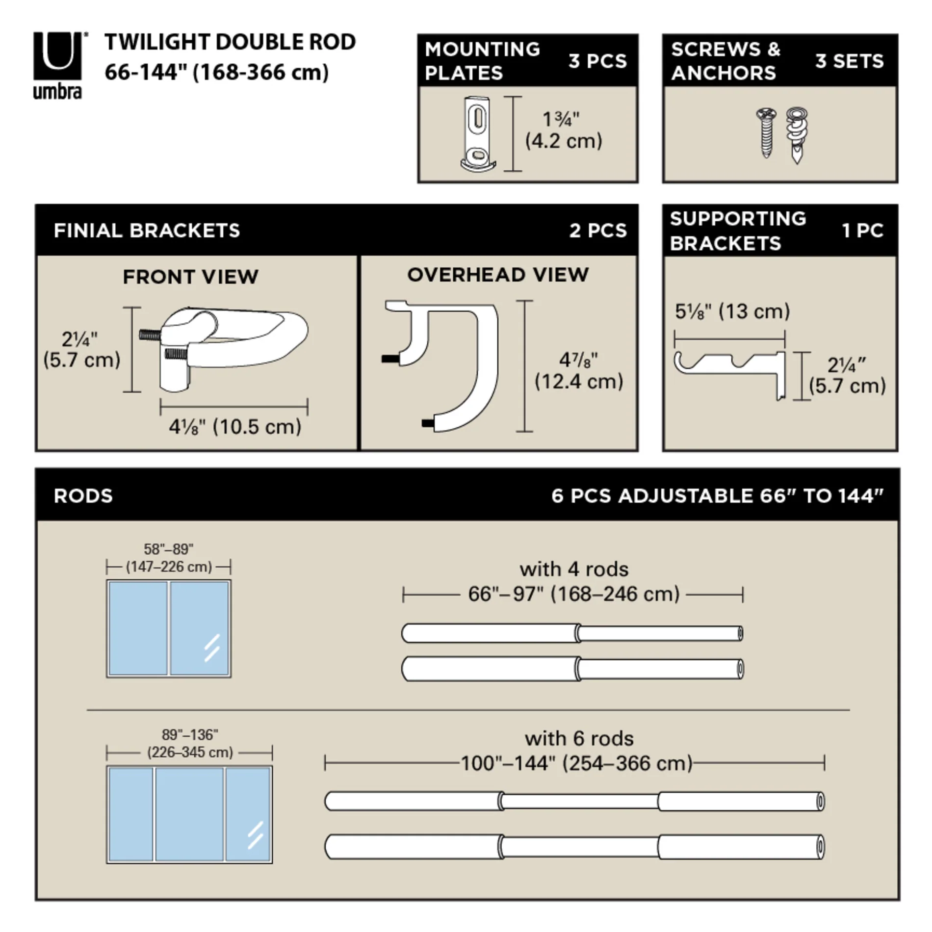 UMBRA Twilight Double Blackout Curtain Rod — Light - Image 7