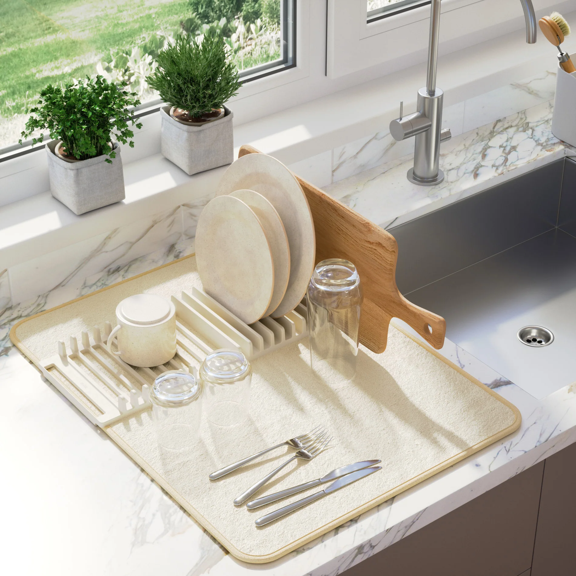 UMBRA UDry Dish Drying Rack with Mat - Image 14