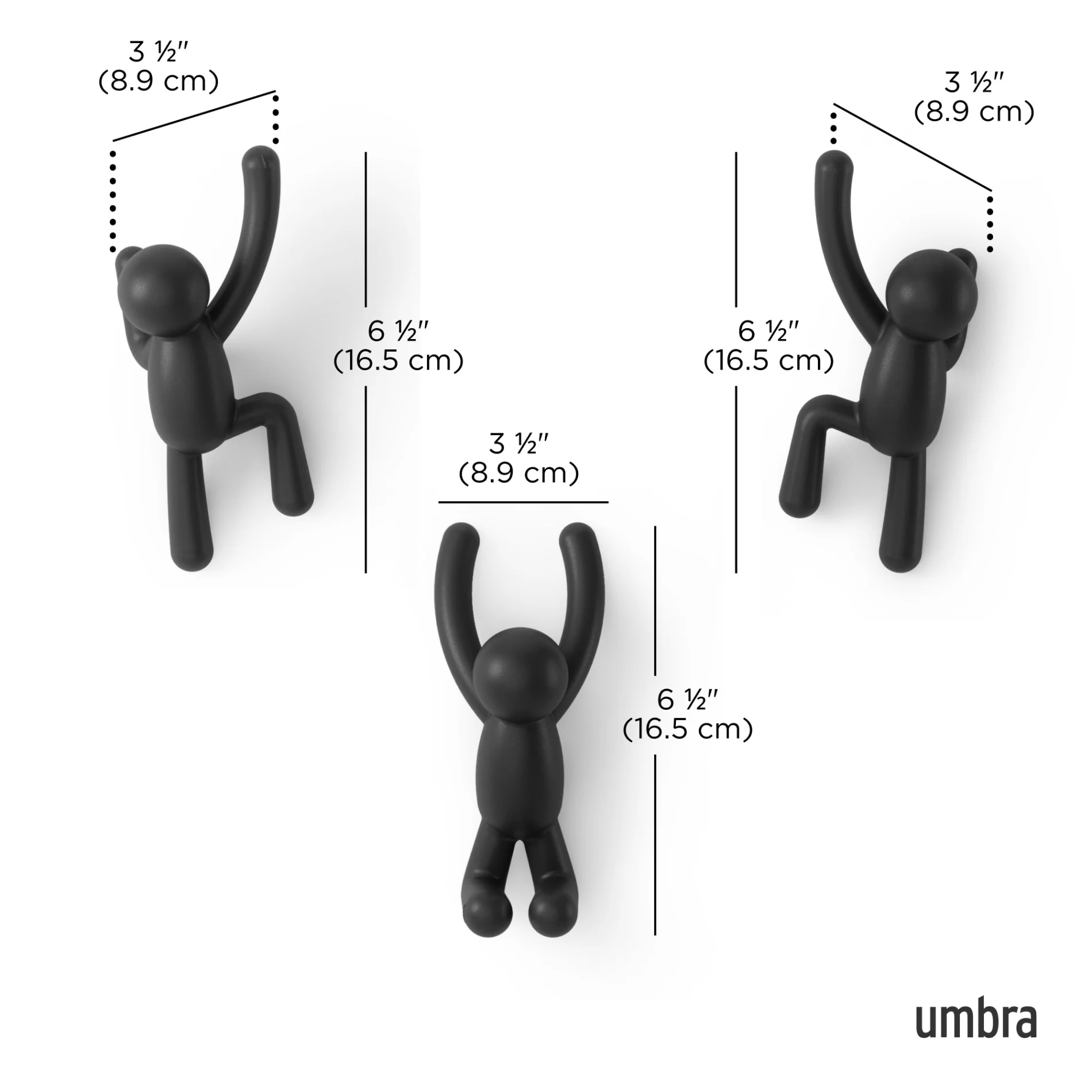 UMBRA Buddy Wall Hooks, Set of 3 - Image 4