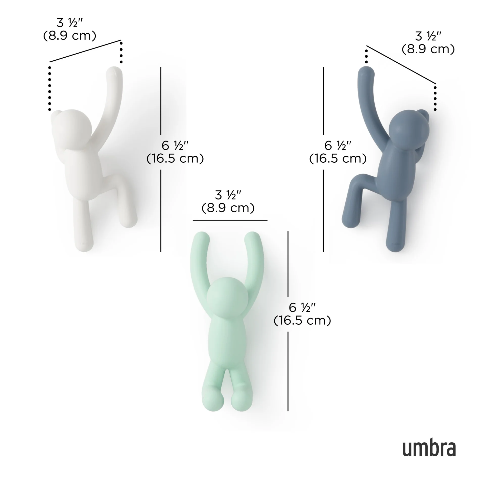 UMBRA Buddy Wall Hooks, Set of 3 - Image 8