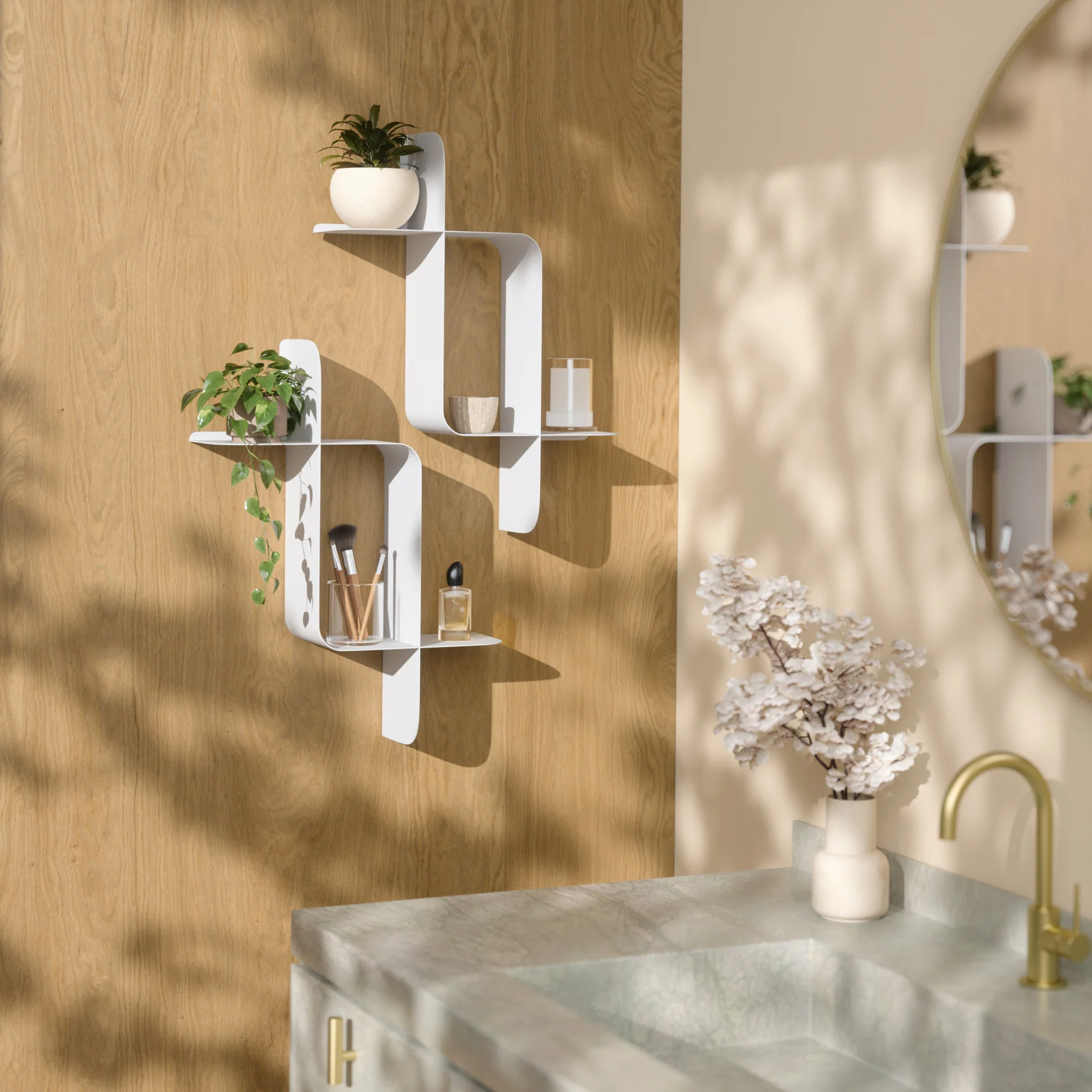 UMBRA Montage Metal Wall Shelves, Set of 2 - Image 8
