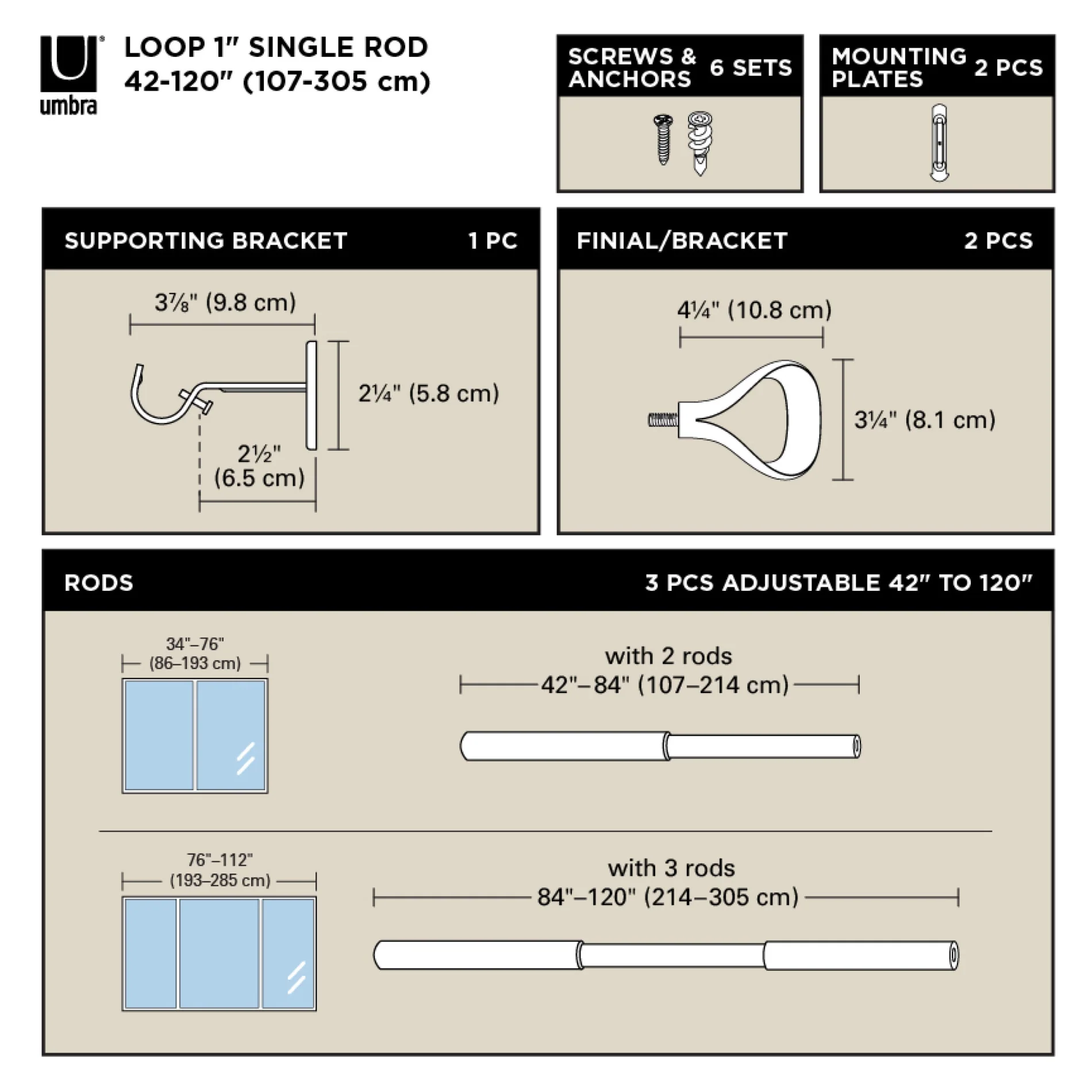 UMBRA Loop 1" Curtain Rod — Bracket - Image 11