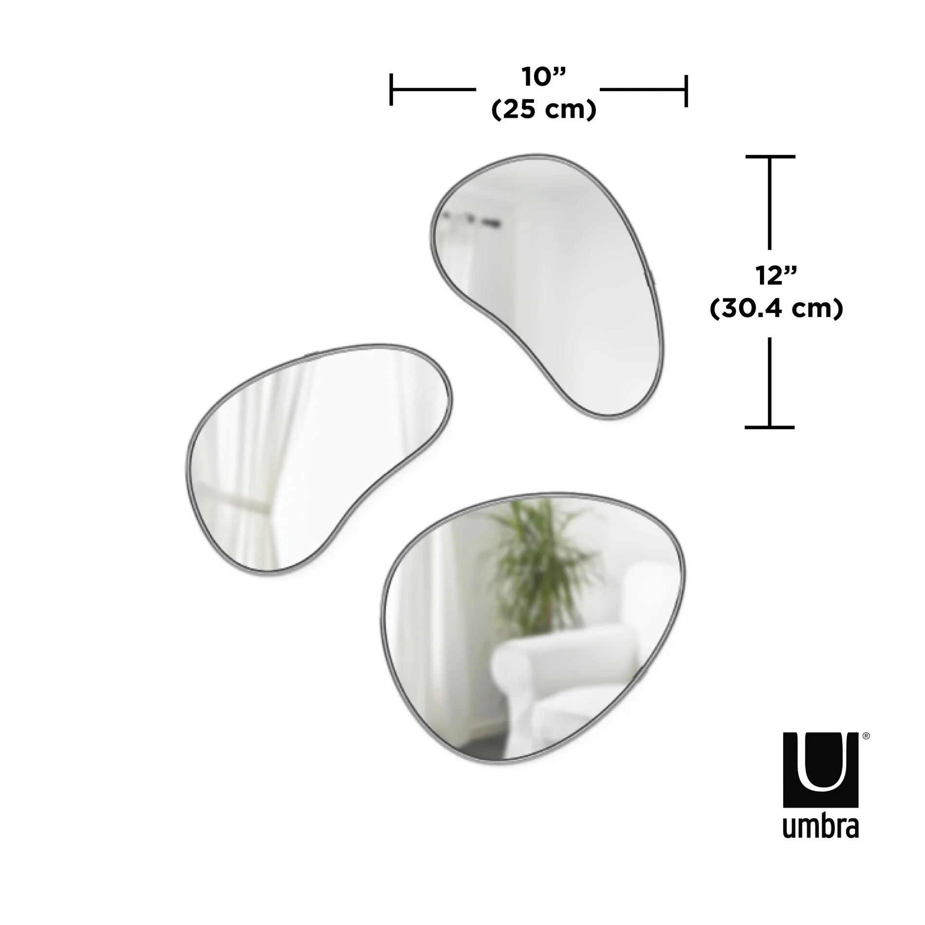 UMBRA Hubba Pebble Wall Mirrors, Set of 3 - Image 8