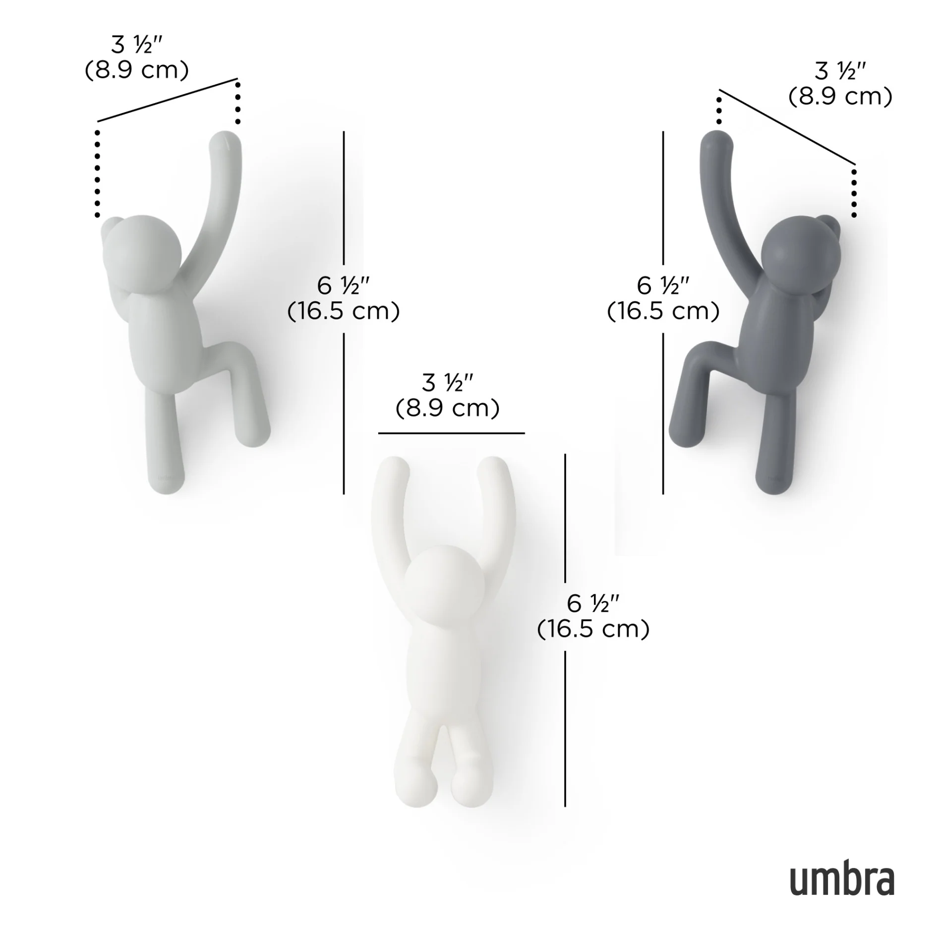 UMBRA Buddy Wall Hooks, Set of 3 - Image 16