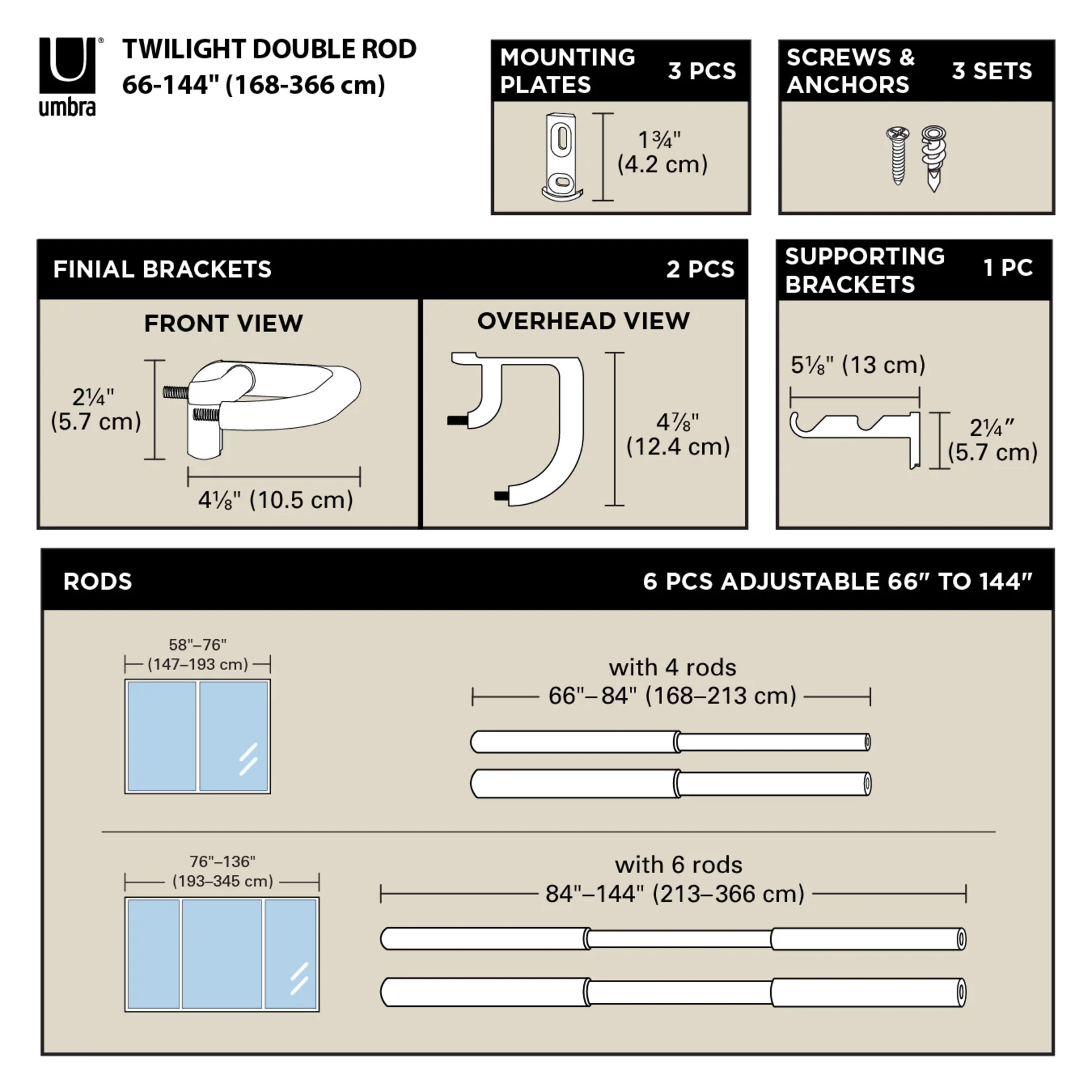 UMBRA Twilight Double Blackout Curtain Rod — Light - Image 11