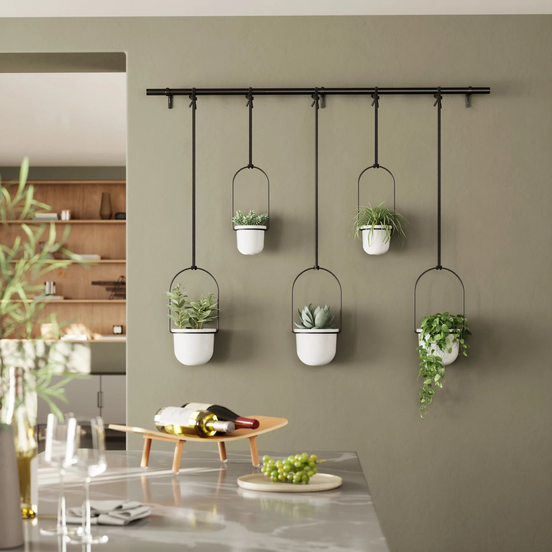 UMBRA Triflora Hanging Planters, Set of 5 - Image 9