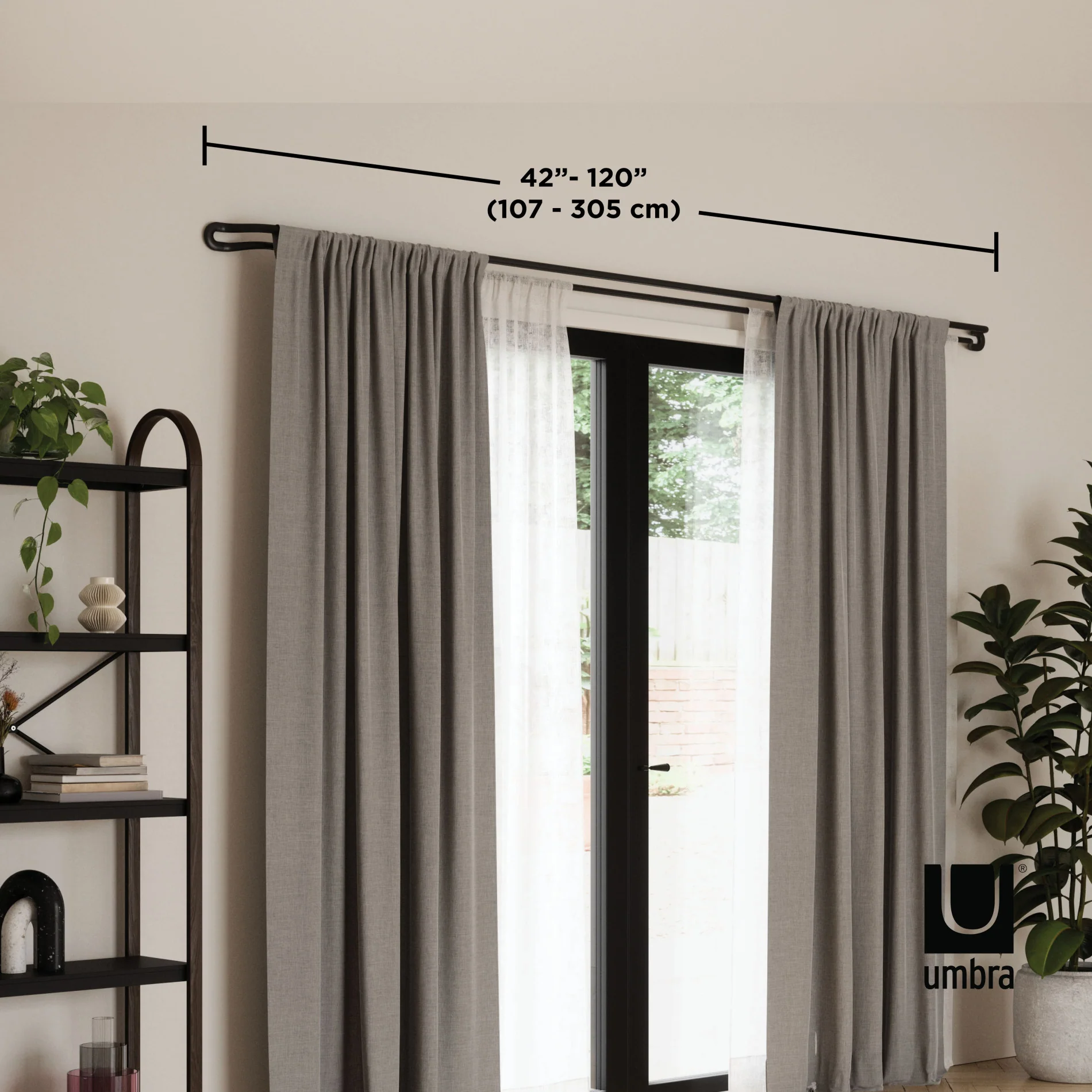 UMBRA Midnight Blackout Double Curtain Rod — Wrap - Image 6