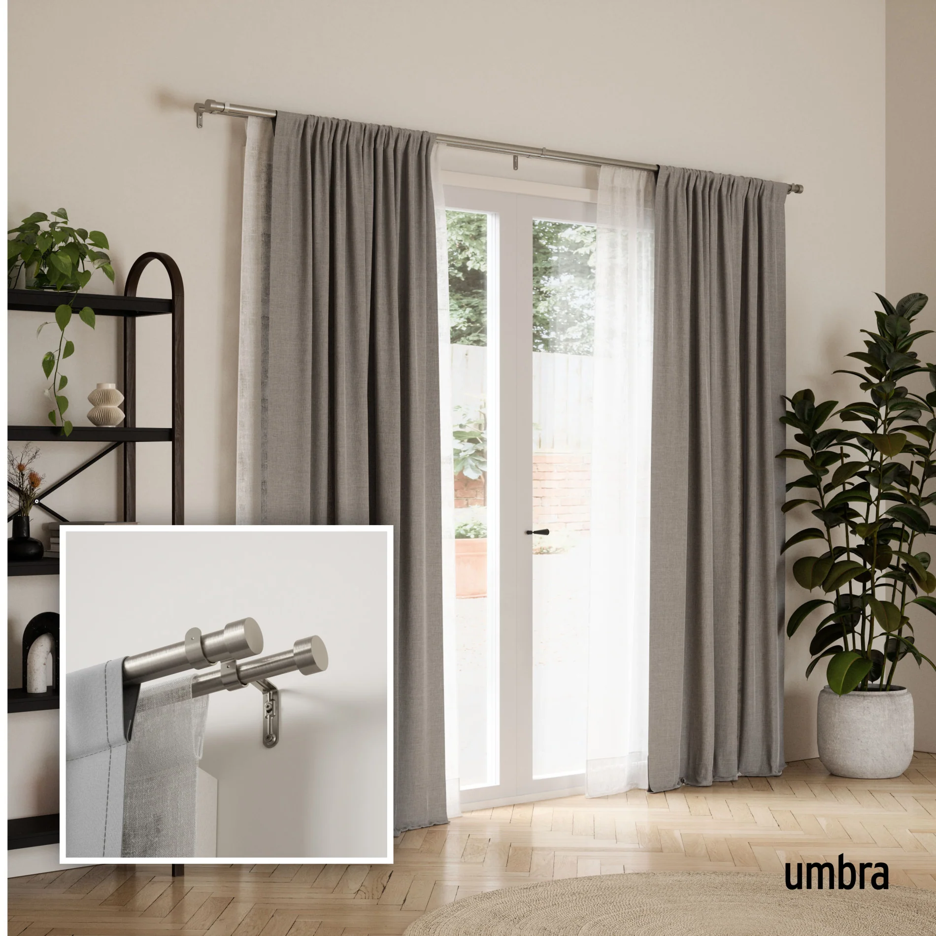 UMBRA Cappa Double Curtain Rod — Bracket - Image 11