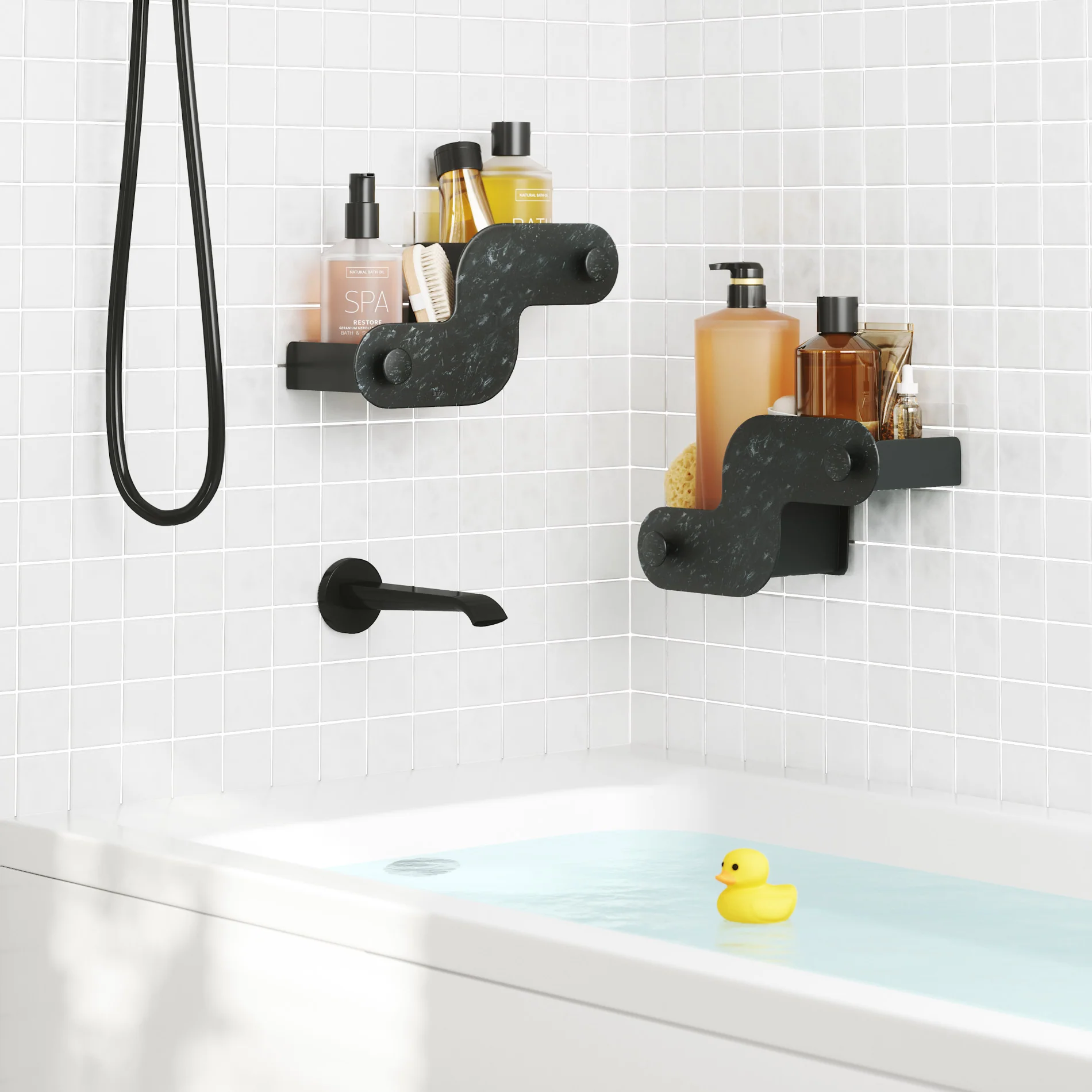 UMBRA Nami Adhesive Shower Bins — Glass - Image 14