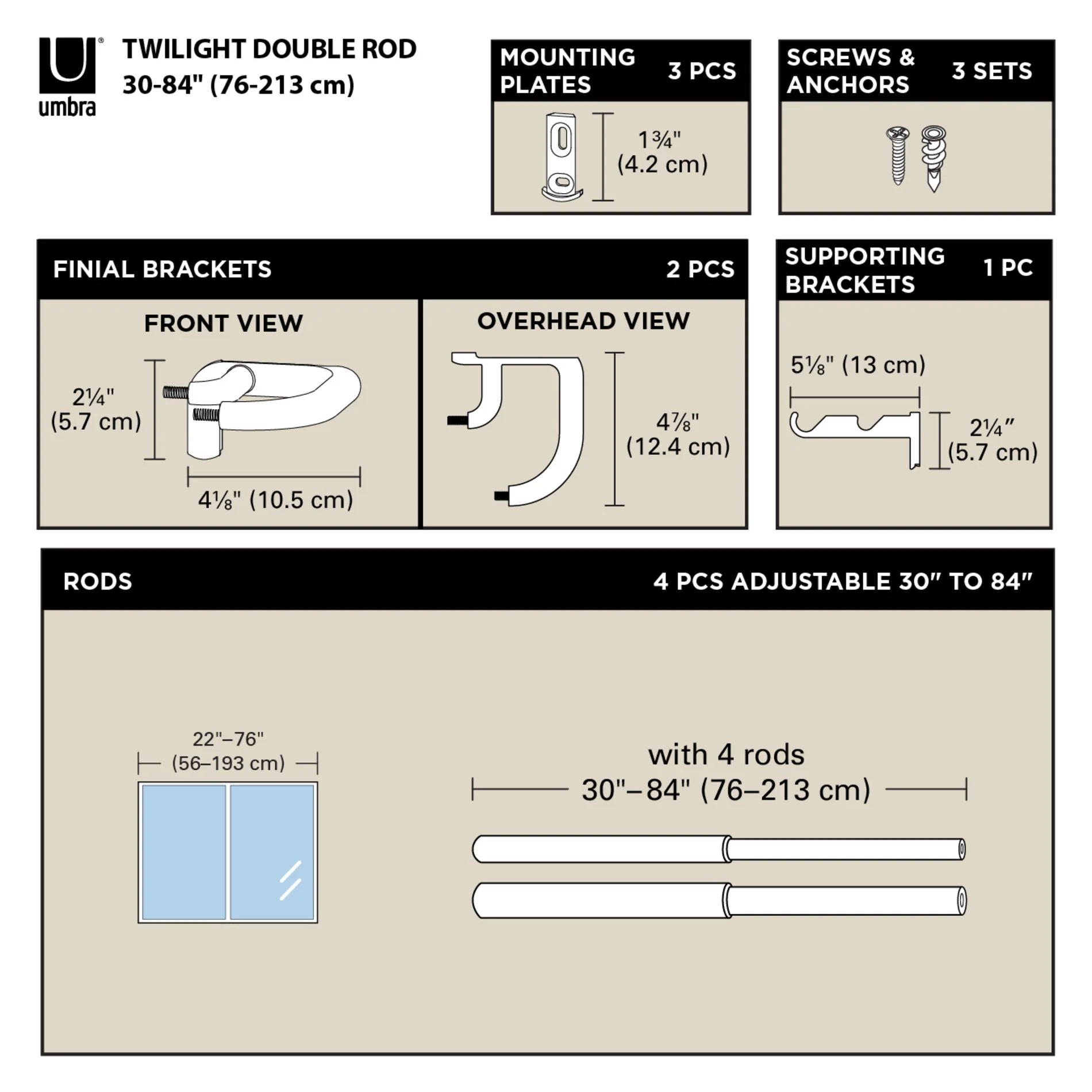 UMBRA Twilight Double Blackout Curtain Rod — Light - Image 10